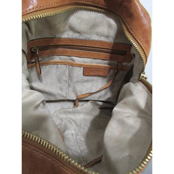 Michael Kors Large Brown Studded Leather Dome Satchel Handbag - Picture 13 of 13